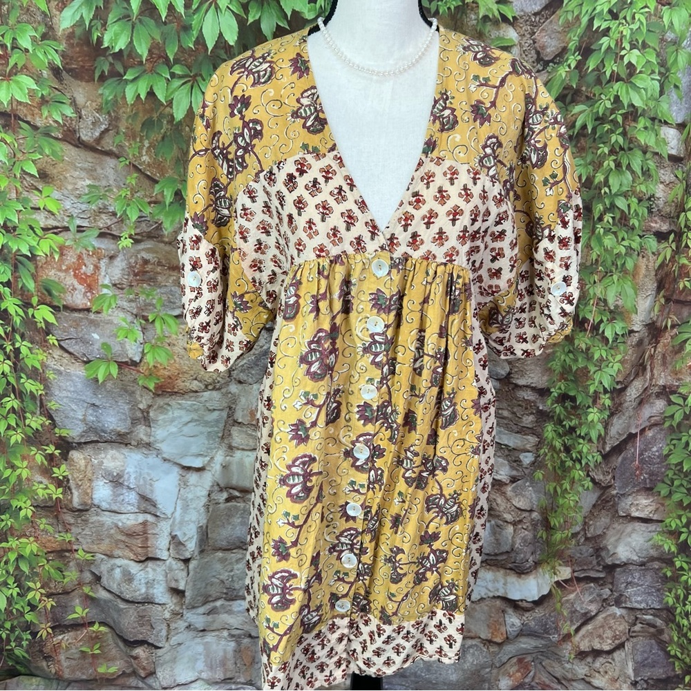 KINGA CSILLA Boho Patchwork Button-Front Dress, 6 - image 10